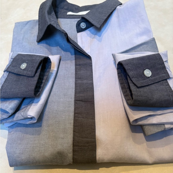 Jonathan Simkhai EUC pieced color block button up top - Picture 3 of 9